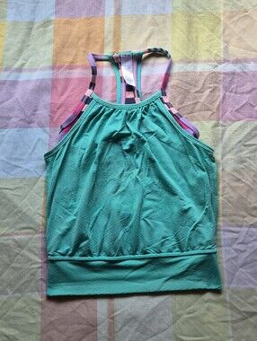 Ivivva Teal Athletic Tank with Pink Purple Strappy Back